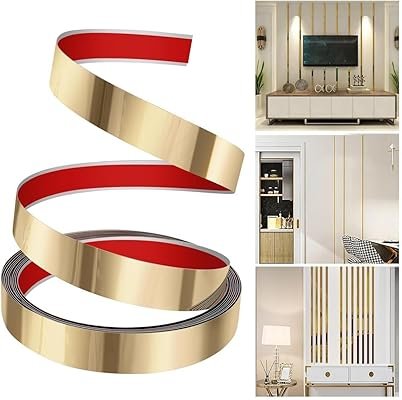 Golden Metal Trim Wall Strip